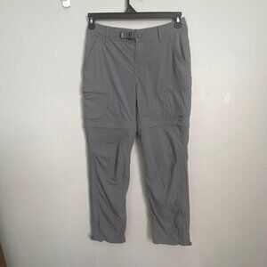REI Coop 2P Gray Convertible Cargo Pants Side zippers Stretch Hiking Outdoors